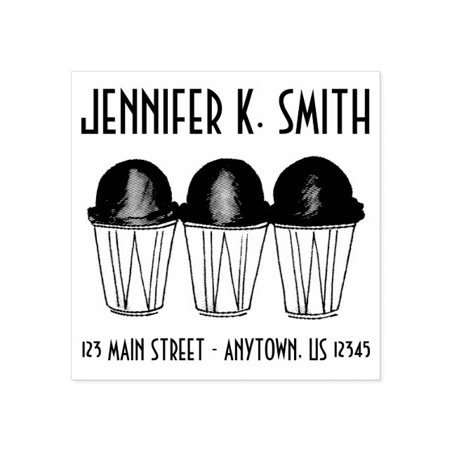 Italienischer Eisschneeball Sno Cone Sommerzeit Ad Gummistempel (Prägung)