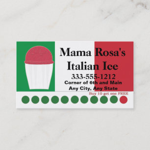 Italienischer Eisverkäufer oder Shop mit Flaggenfa Treuekarte