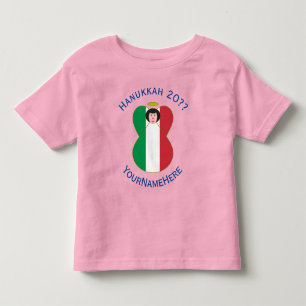 Italienischer Engel Hanukkah-Flagge Personalisiert Kleinkind T-shirt