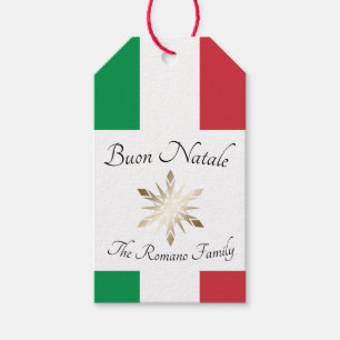 Italienischer Familienname Buon Natale Flag und Sn Geschenkanhänger