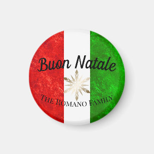 Italienischer Familienname Buon Natale Flag Weihna Magnet