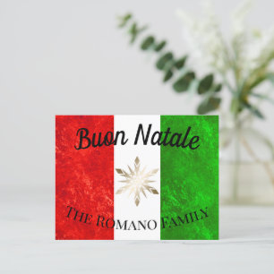 Italienischer Familienname Buon Natale Flag Weihna Postkarte