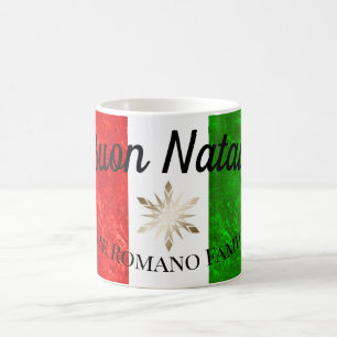 Italienischer Familienname Buon Natale Flagge Weih Kaffeetasse