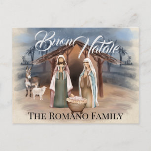 Italienischer Familienname Buon Natale Weihnachtsd Postkarte