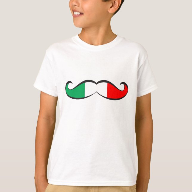 Italienischer Flaggen-Schnurrbart T-Shirt (Vorderseite)