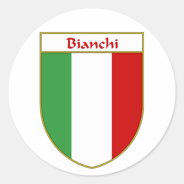 Italienischer Flaggenschild Bianchi Runder Aufkleber (Vorderseite)