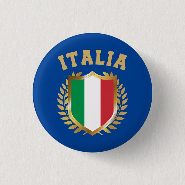 Italienischer Flaggenschild Button (Vorderseite)