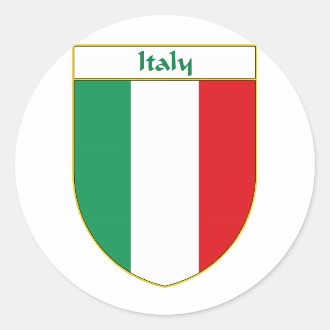 Italienischer Flaggenschild Runder Aufkleber (Vorderseite)