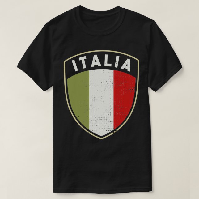 Italienischer Flaggenschild T-Shirt (Design vorne)