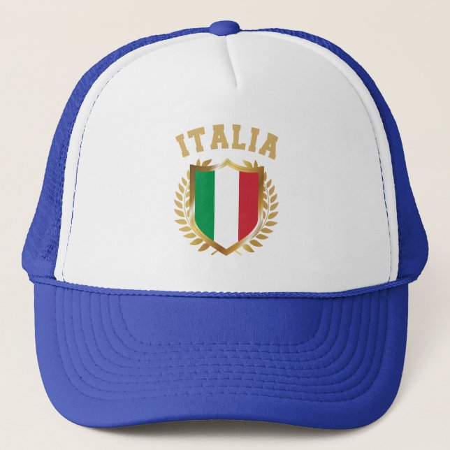 Italienischer Flaggenschild Truckerkappe (Vorderseite)