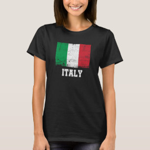 Italienischer Flaggenstaat Vintager Italienischer T-Shirt