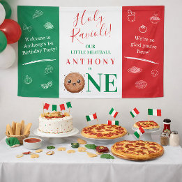 Italienischer Fleischkügelchen 1. Geburtstag  Banner