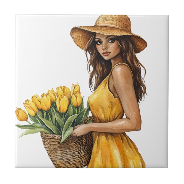 Italienischer Frühling Clipart Fliese (Vorderseite)