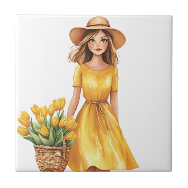 Italienischer Frühling Clipart Fliese (Vorderseite)