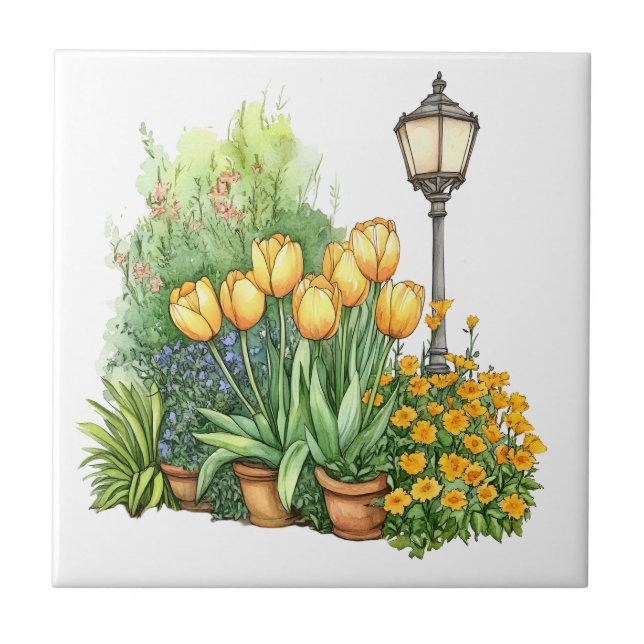 Italienischer Frühling Clipart Fliese (Vorderseite)