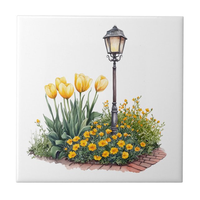 Italienischer Frühling Clipart Fliese (Vorderseite)