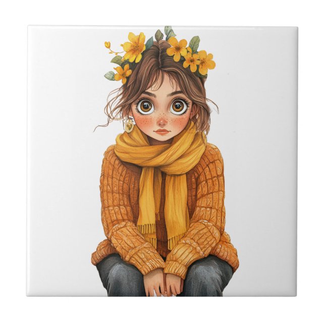 Italienischer Frühling Clipart Fliese (Vorderseite)