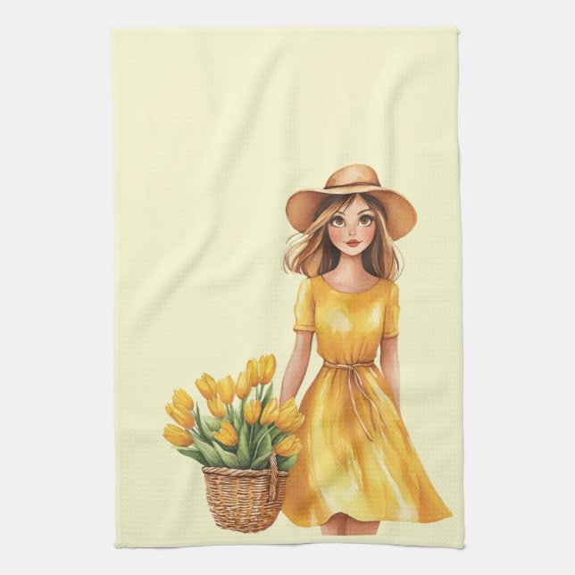 Italienischer Frühling Clipart Geschirrtuch (Vertikal)
