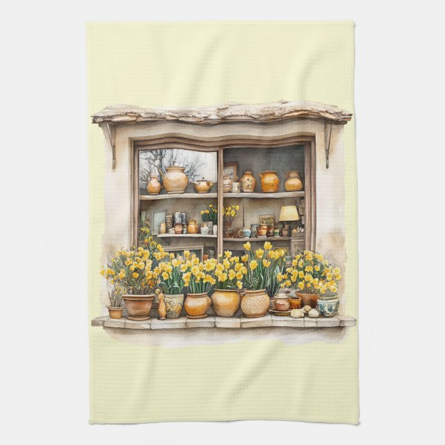 Italienischer Frühling Clipart Geschirrtuch (Vertikal)