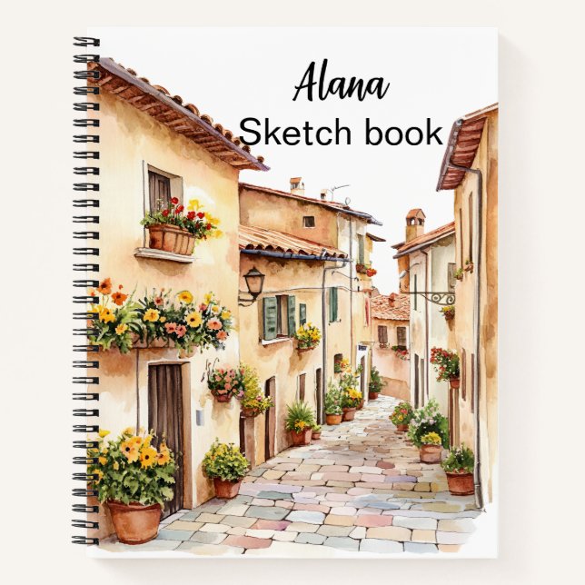 Italienischer Frühling Clipart Notizbuch (Vorderseite)