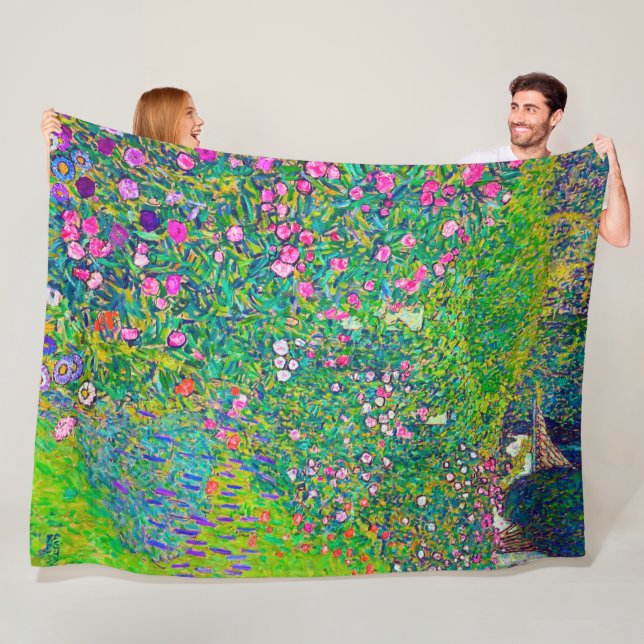 Italienischer Garten, Gustav Klimt Fleecedecke (Beispiel)