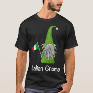 Italienischer Gnom, der die Flagge Italiens hält T-Shirt