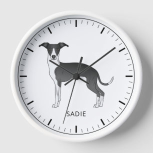 Italienischer Grauhound mit individuellem Text Uhr