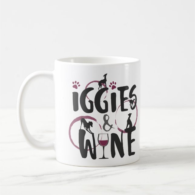 Italienischer Grauhund Hundebesitzer Weinliebhaber Kaffeetasse (Links)