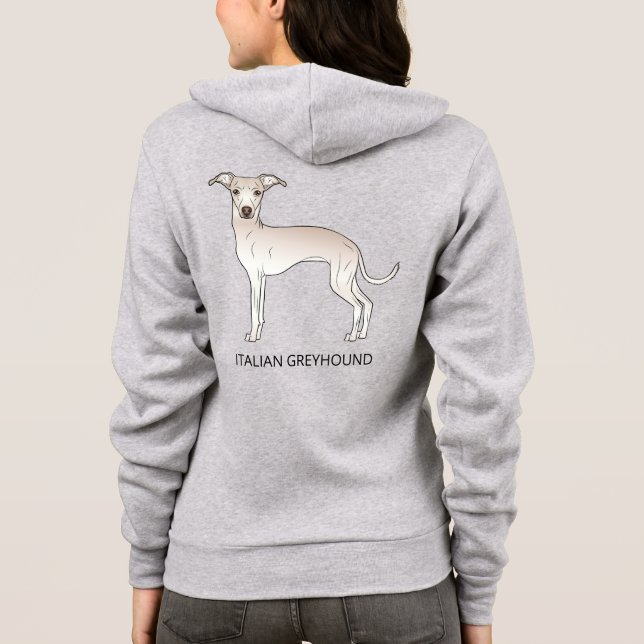 Italienischer Grauhund mit individuellem Text Hoodie (Rückseite)