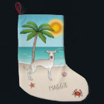 Italienischer Grauschwund im Tropical Summer Beach Kleiner Weihnachtsstrumpf<br><div class="desc">Ein originelles Destei Design,  das die italienische Grauhunde-Rasse hervorhebt. Ideal für Hundefreunde oder für alle,  die dieses geliebte Sightseeing in stilvollem Ambiente feiern möchten.</div>
