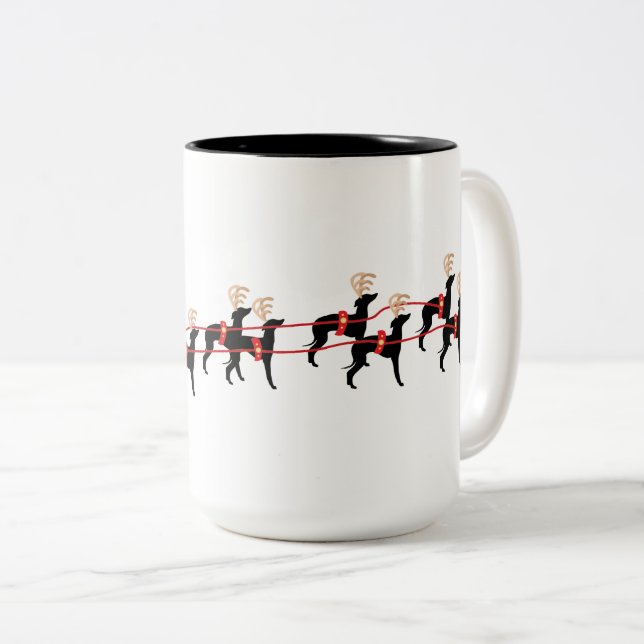 Italienischer Greyhound Christmas Hund Tasse Cup (VorderseiteRechts)