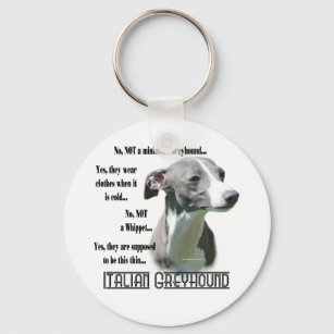 Italienischer Greyhound FAQ-Schlüsselanhänger Schlüsselanhänger