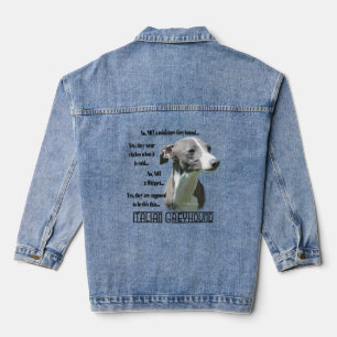 Italienischer Greyhound FAQ-T - Shirt Jeansjacke