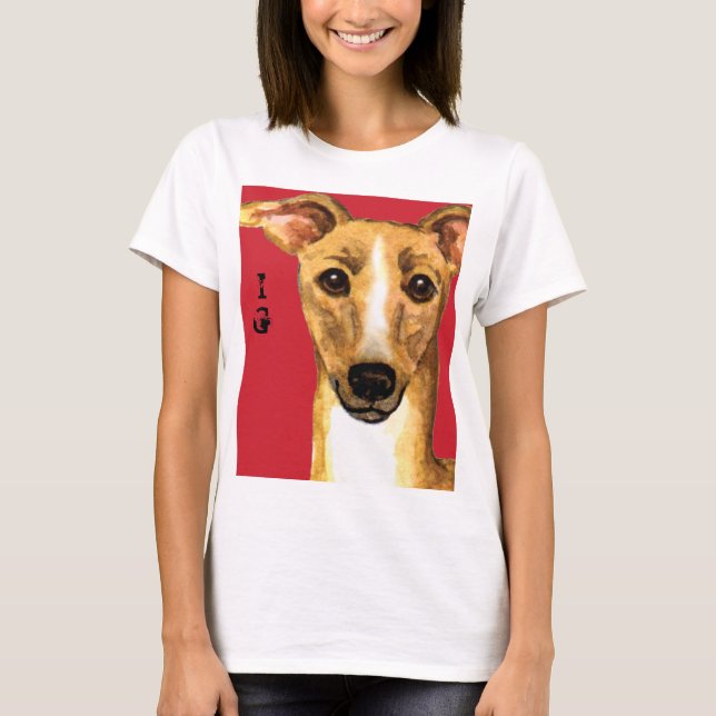 Italienischer Greyhound-Farbblock T-Shirt (Vorderseite)