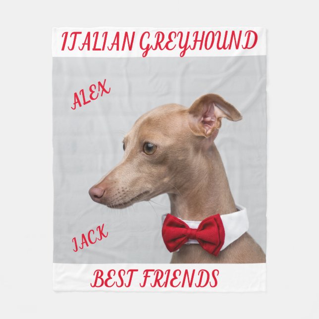 ITALIENISCHER GREYHOUND FLEECE BLANKET MIT NAMEN. (Vorderseite)