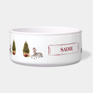 Italienischer Greyhound Funny Christmas Dog mit Ba Napf