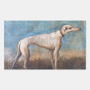 Italienischer Greyhound Giovanni Domenico Tiepolo Rechteckiger Aufkleber