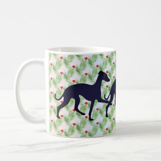 Italienischer Greyhound Hoher Stepper Weihnachten Kaffeetasse (Links)