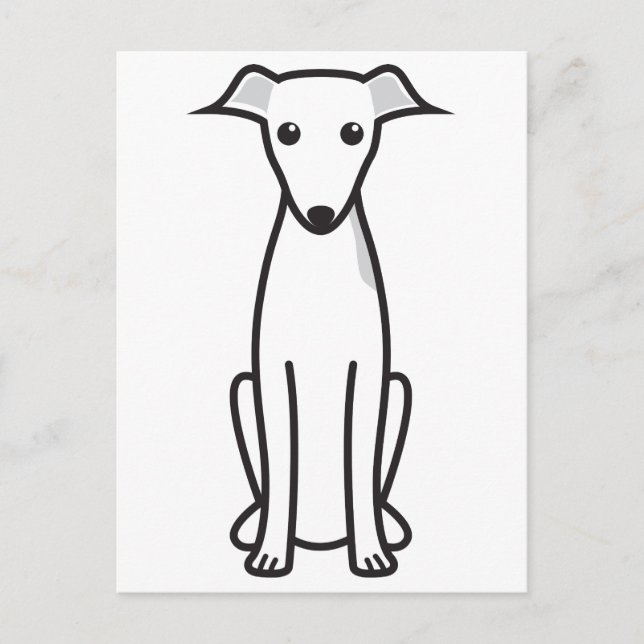 Italienischer Greyhound Hund Cartoon Postkarte (Vorderseite)