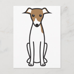 Italienischer Greyhound Hund Cartoon Postkarte