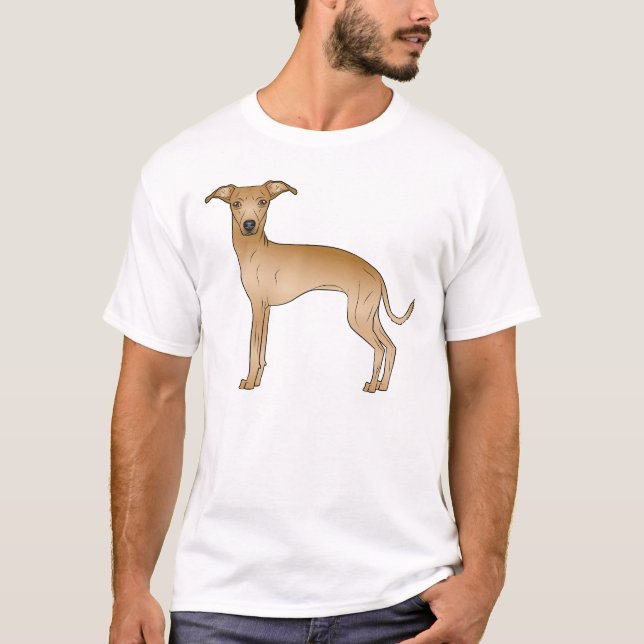 Italienischer Greyhound Niedlicher Cartoon Dog Des T-Shirt (Vorderseite)
