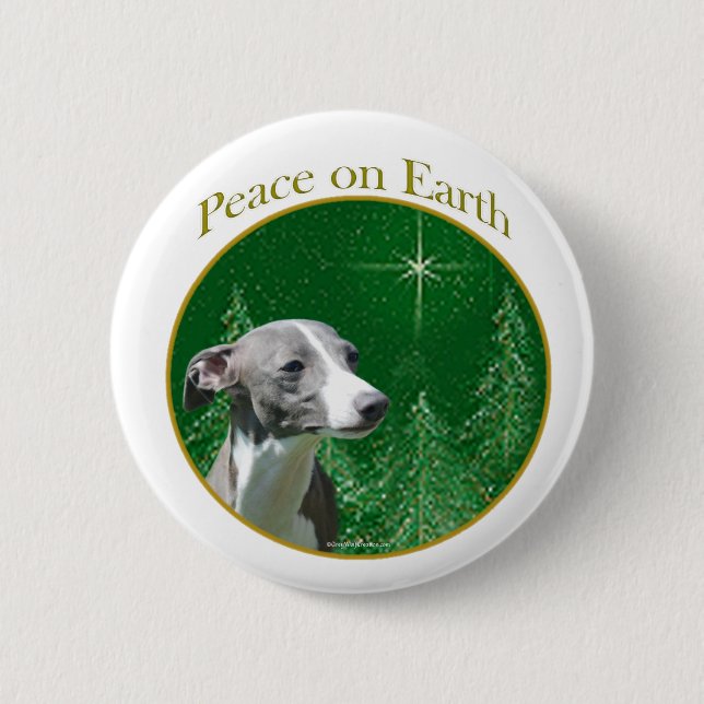 Italienischer Greyhound Peace Button (Vorderseite)