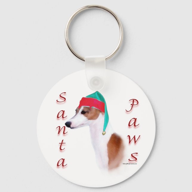 Italienischer Greyhound Santa Paws Schlüsselanhäng Schlüsselanhänger (Vorderseite)