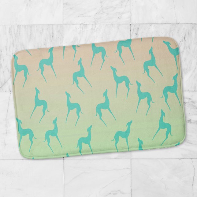 Italienischer Greyhound Silhouette Pattern Dog Lie Badematte (Von Creator hochgeladen)