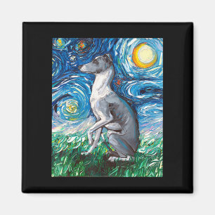 Italienischer Greyhound Starry Night Whippet Hund  Magnet