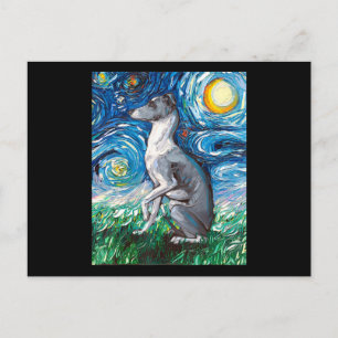 Italienischer Greyhound Starry Night Whippet Hund  Postkarte