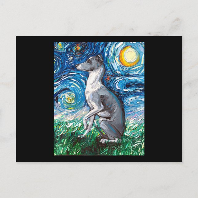 Italienischer Greyhound Starry Night Whippet Hund  Postkarte (Vorderseite)