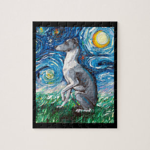 Italienischer Greyhound Starry Night Whippet Hund  Puzzle