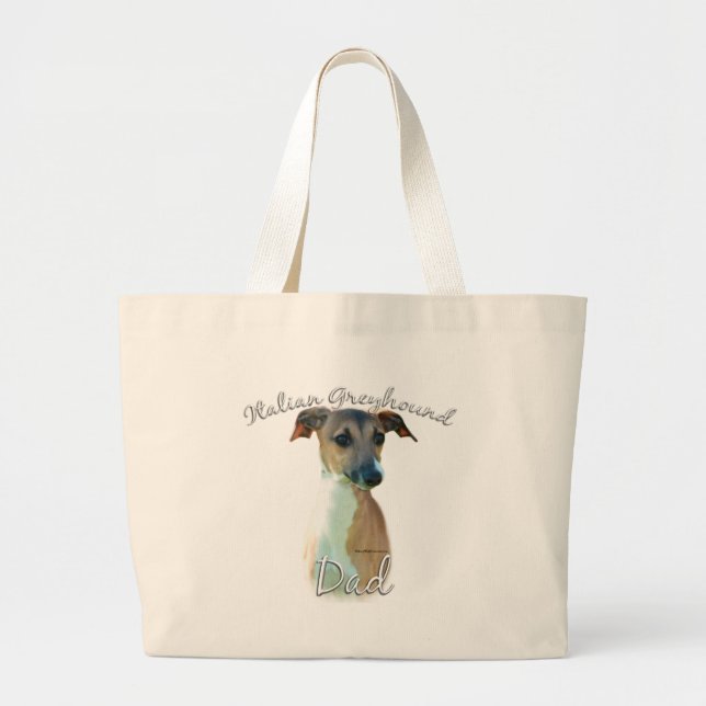 Italienischer Greyhound-Vater 2 Jumbo Stoffbeutel (Vorne)