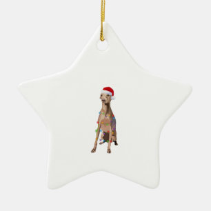 Italienischer Greyhound WeihnachtsLICHT Xmas Hund  Keramik Ornament